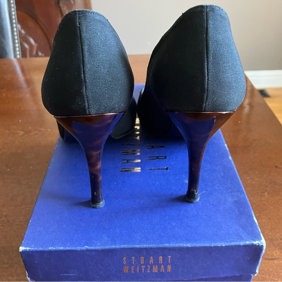 Stuart Weitzman Peacenik Black and Tortoiseshell Pumps 9.5M - Picture 6 of 7